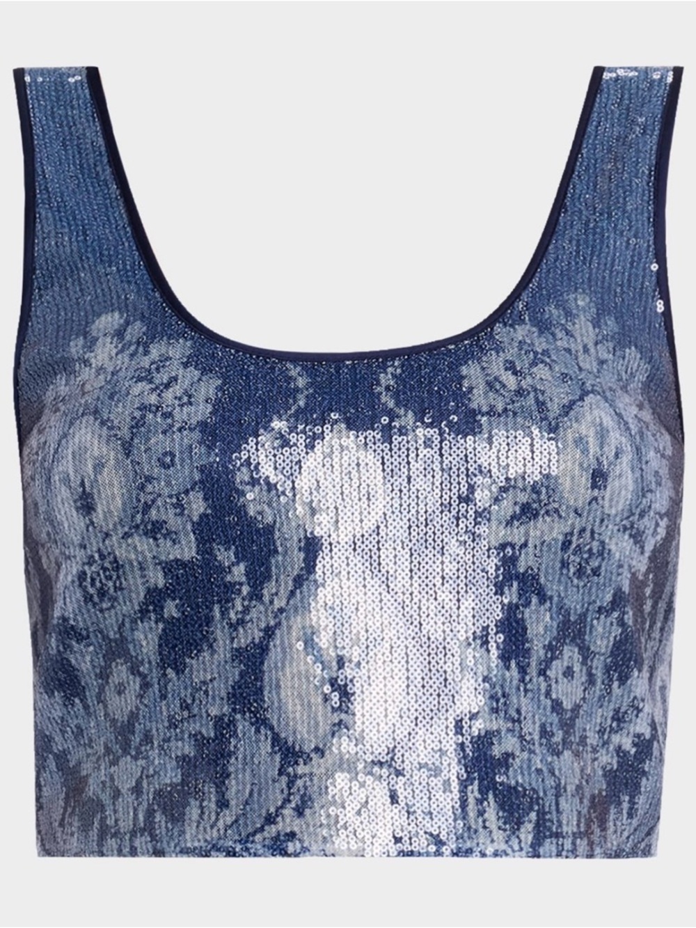 Ramy Brook Cody Sequin Top- Blue Sequin